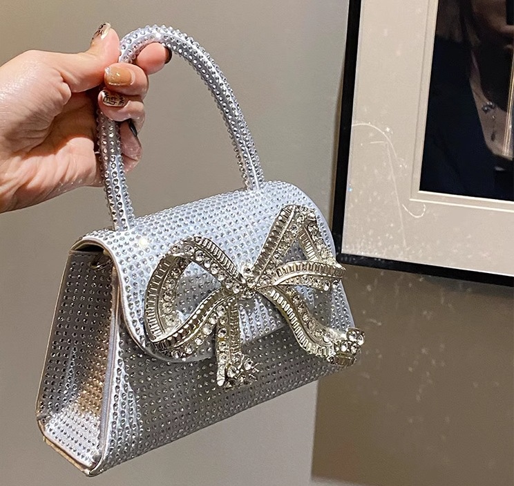 Bags |  Womens Aqua Rhinestone Bow Envelope Accessories Bags