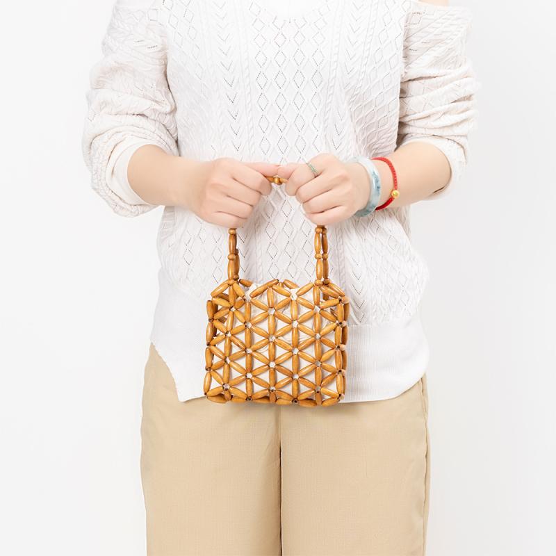 Bags |  Womens Cora Beaded Wood And Linen Bag Accessories Bags