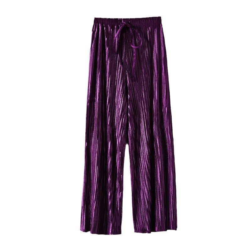 Bottoms |  Womens Crushed Velvet Trousers Bottoms Bottoms