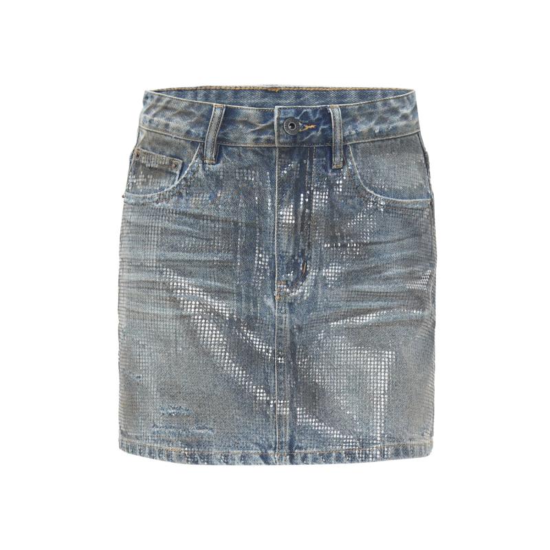 Bottoms |  Womens Ella Skirt In Dip Dye Denim Bottoms blue