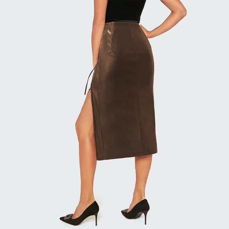 Bottoms |  Womens Fonda High-Rise Leather Midi S Bottoms Bottoms