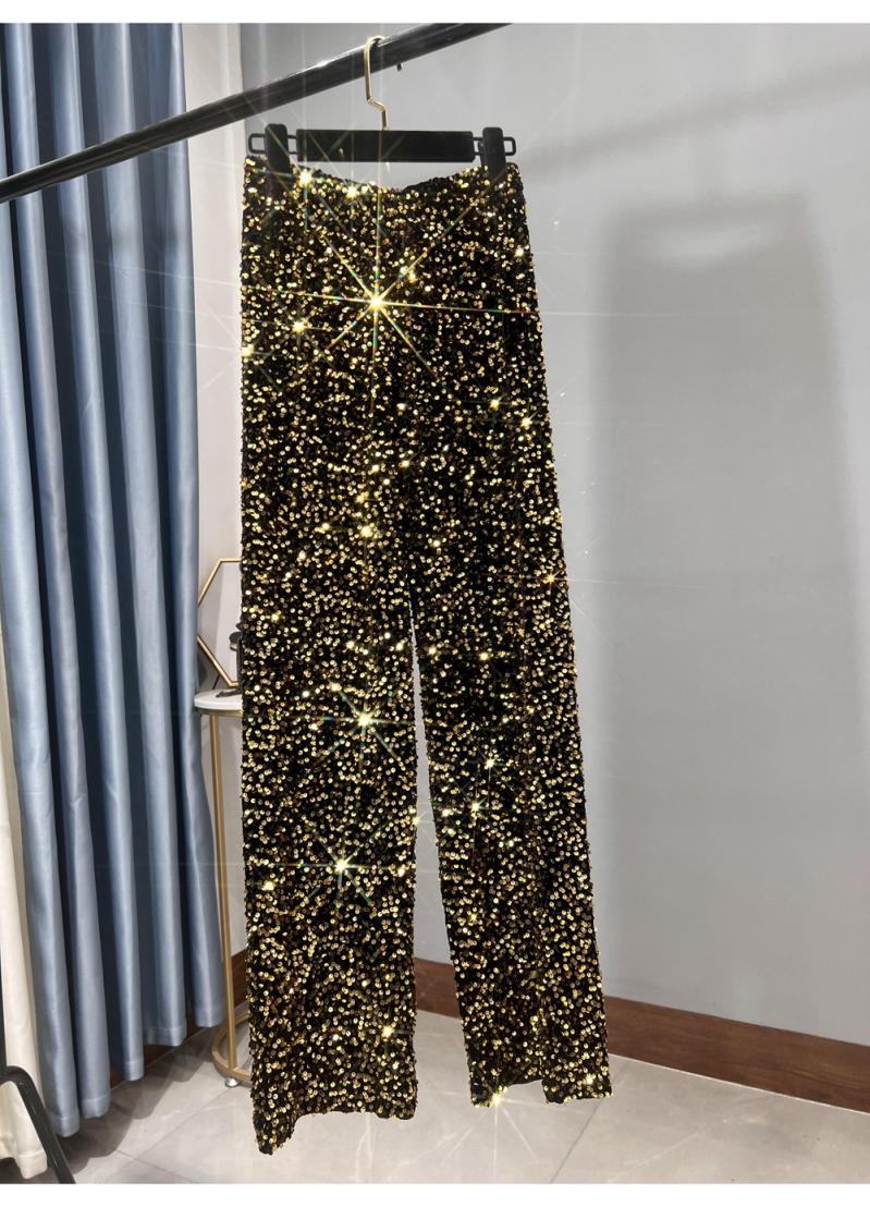 Bottoms |  Womens Golden Sequins Pants Bottoms Bottoms