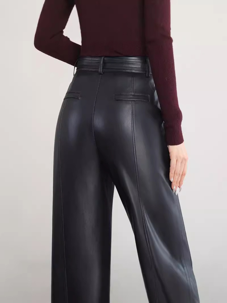 Bottoms |  Womens Grainne Vegan Leather Trousers Bottoms black