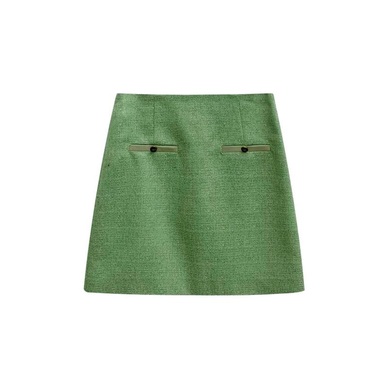 Bottoms |  Womens Green Wool Midi Skirt Bottoms Bottoms