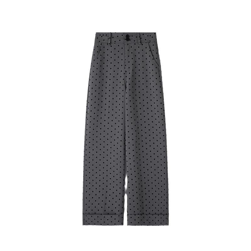 Bottoms |  Womens Polka-Dot Wide-Leg Trousers Bottoms Bottoms