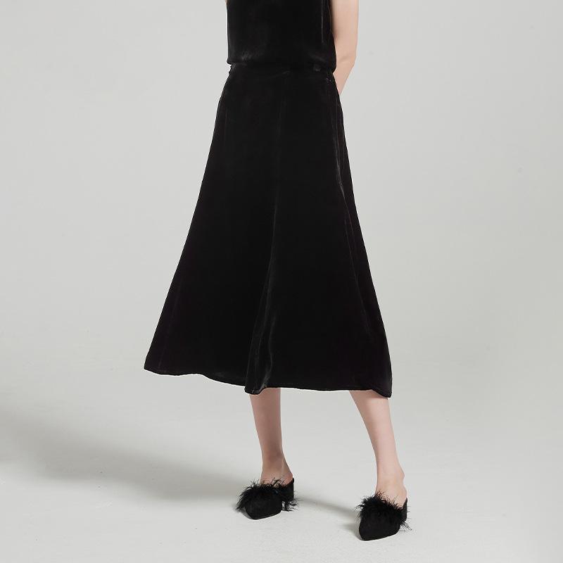 Bottoms |  Womens Suede Fishtail Midi Skirt Bottoms black