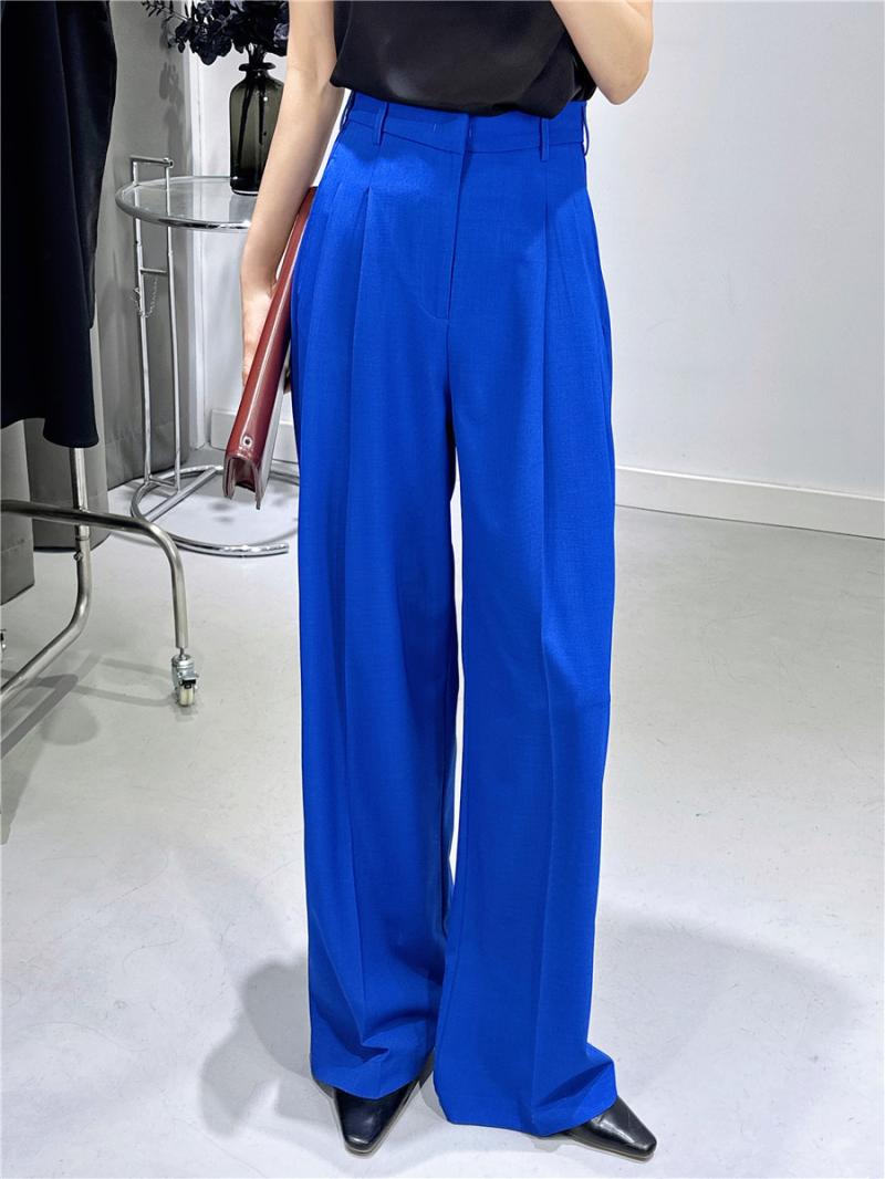 Bottoms |  Womens Wide Leg Tuxedo Trouser Bottoms blue