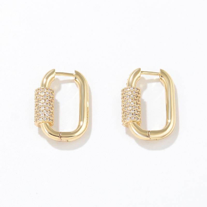 Jewellery |  Womens Large Pavé Staple Hoops Accessories gold