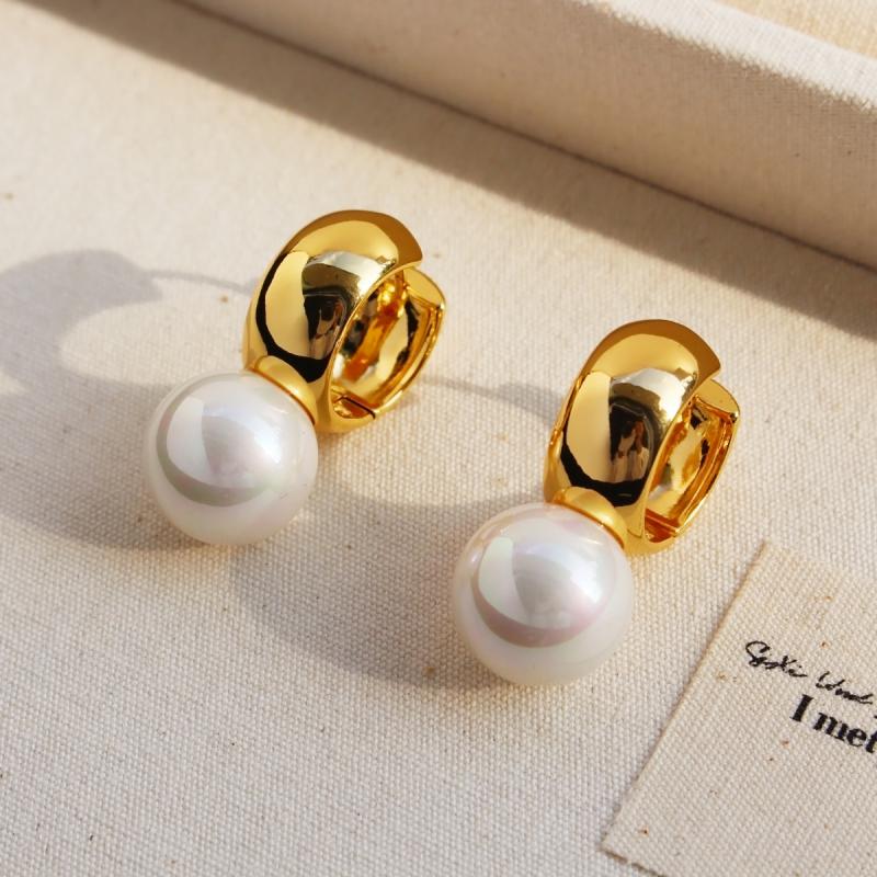 Jewellery |  Womens Pearl Gold Hoops Accessories gold