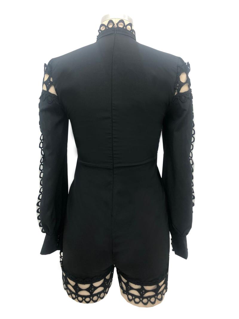 Jumpsuits |  Womens Long Sleeve Playsuit Clothing black