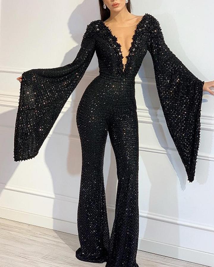 Jumpsuits |  Womens Madison Sequin Jumpsuit Clothing black