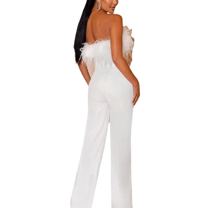 Jumpsuits |  Womens The Taree Feather Jumpsuit Clothing black