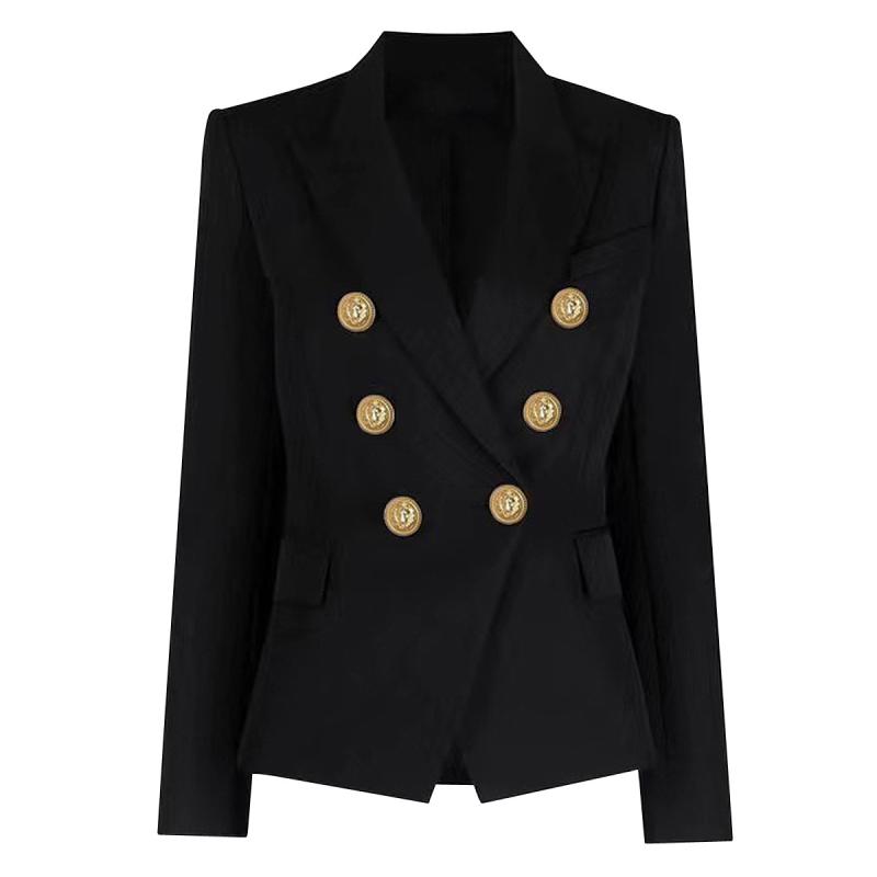 Outerwear |  Womens Black Double Breasted Blazer Clothing black