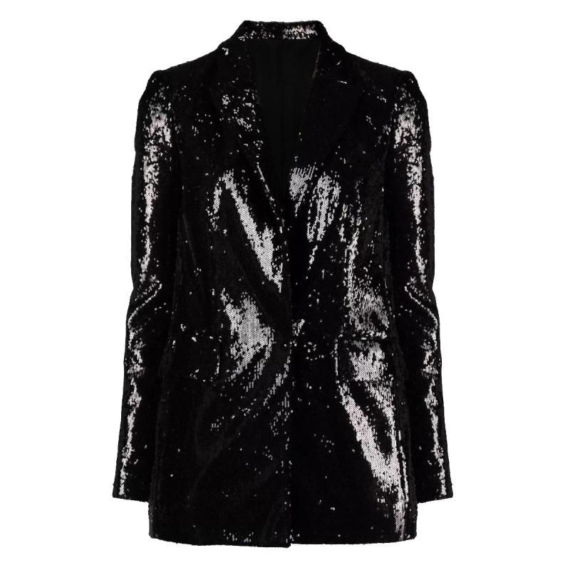 Outerwear |  Womens Black Sequinned Blazer Clothing black