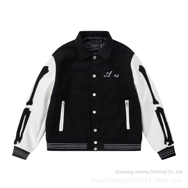 Outerwear |  Womens Bones Wool Varsity Jacket Clothing black