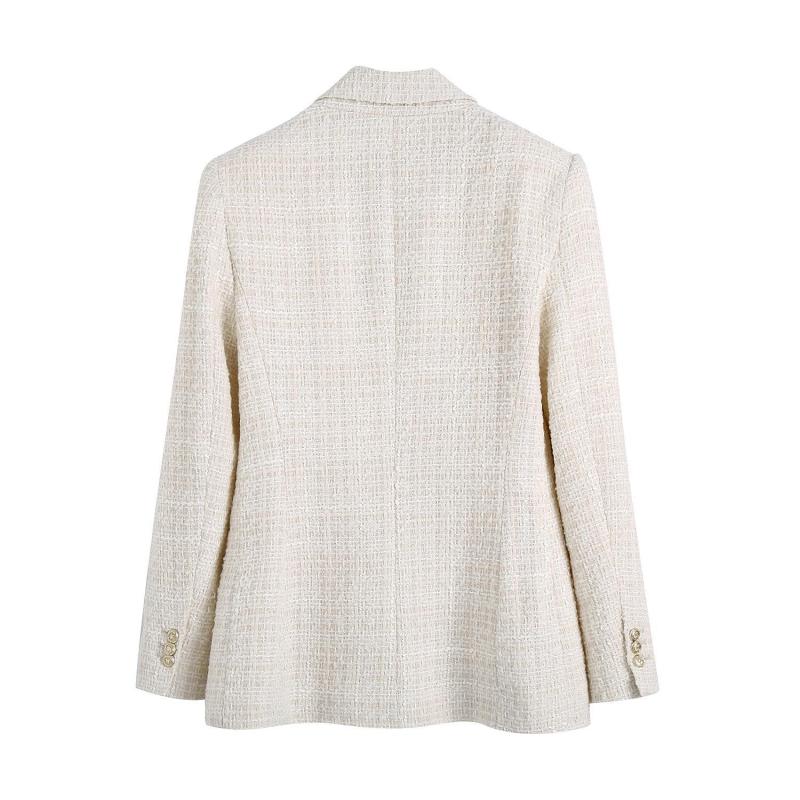 Outerwear |  Womens Double Breasted Blazer Clothing beige