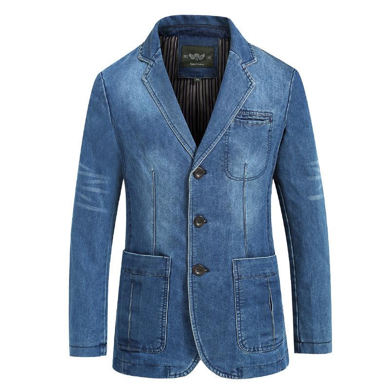 Outerwear |  Womens Fitted Denim Cotton Blazer Clothing blue