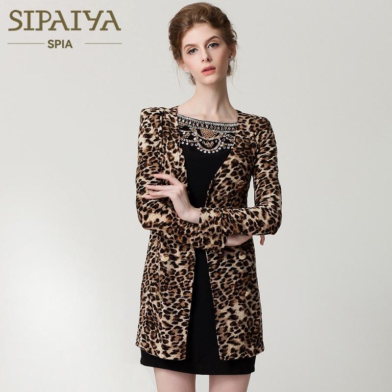 Outerwear |  Womens Leopard Linen Canvas Coat Clothing beige