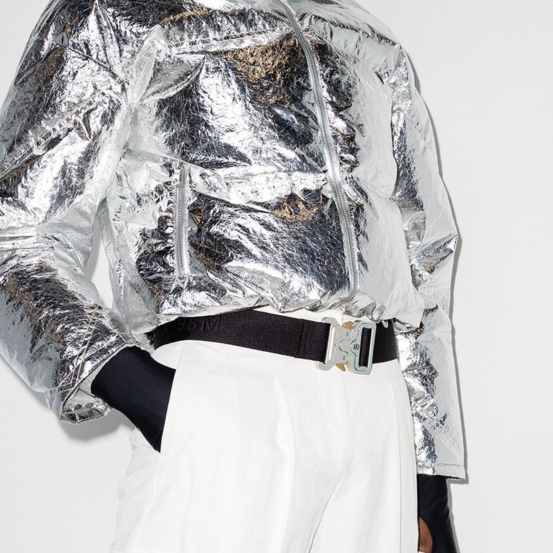 Outerwear |  Womens Metallic Softshell Belted Down Clothing Outerwear