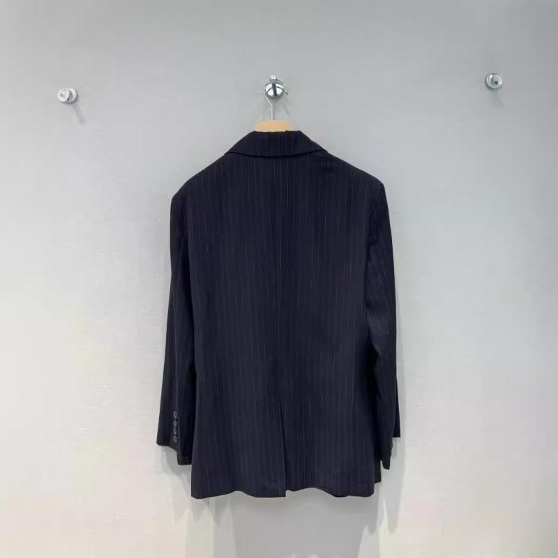 Outerwear |  Womens Navy Striped Oversized Blazer Clothing navy