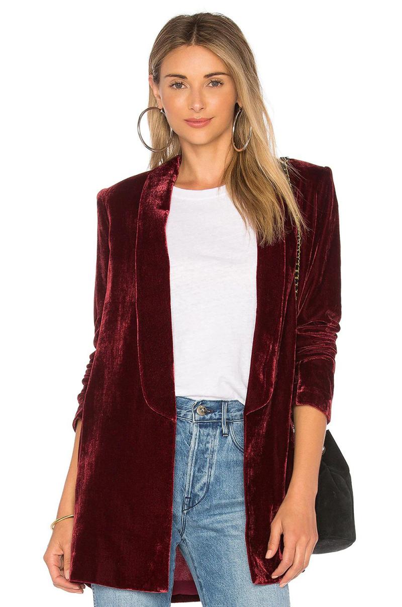 Outerwear |  Womens Pink Velvet Tuxedo Jacket Clothing Outerwear