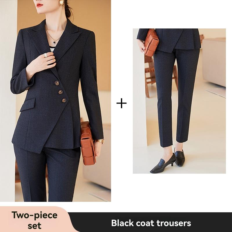 Outerwear |  Womens Stretch Stripe Blazer Dress Clothing navy