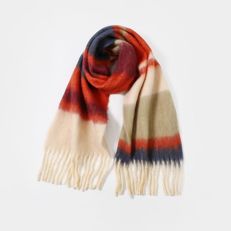 Scarves |  Womens Striped Mohair Blend Scarf Accessories multi