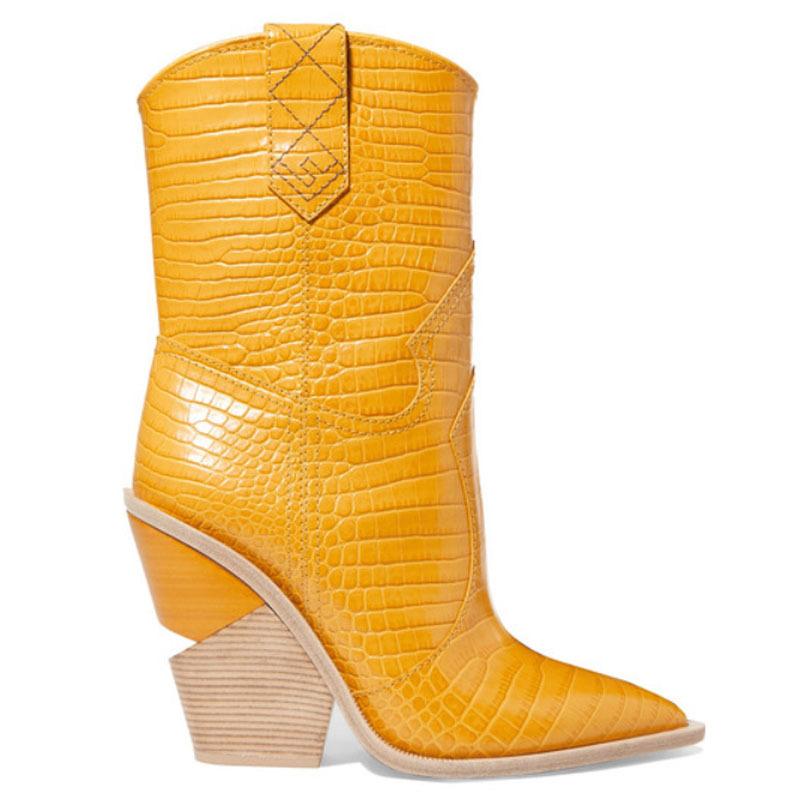 Shoes |  Womens Gold Cowboy High Heel Boots Accessories gold