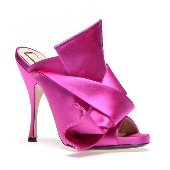 Shoes |  Womens Knot Front Satin Mule Accessories pink