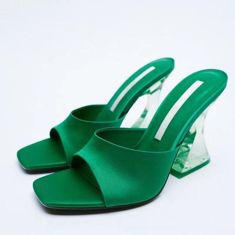 Shoes |  Womens Lipa Satin Mule Heels Accessories green