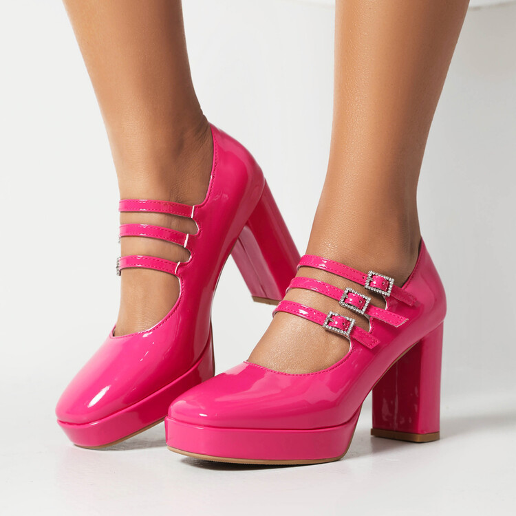 Shoes |  Womens Multi-Strap Patent Lea Accessories red