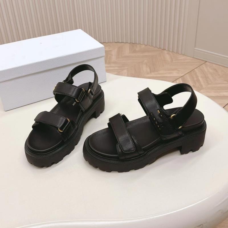 Shoes |  Womens Nylon & Leather Chunky Sandals Accessories black