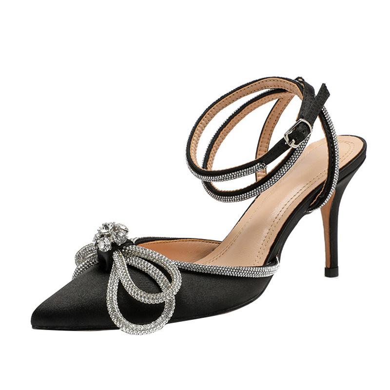 Shoes |  Womens Satin Bow Heels Accessories black