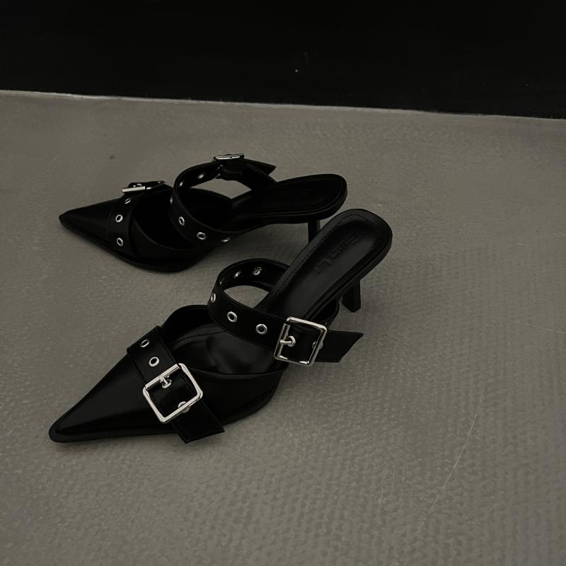 Shoes |  Womens Strappy Belt Mules Accessories black