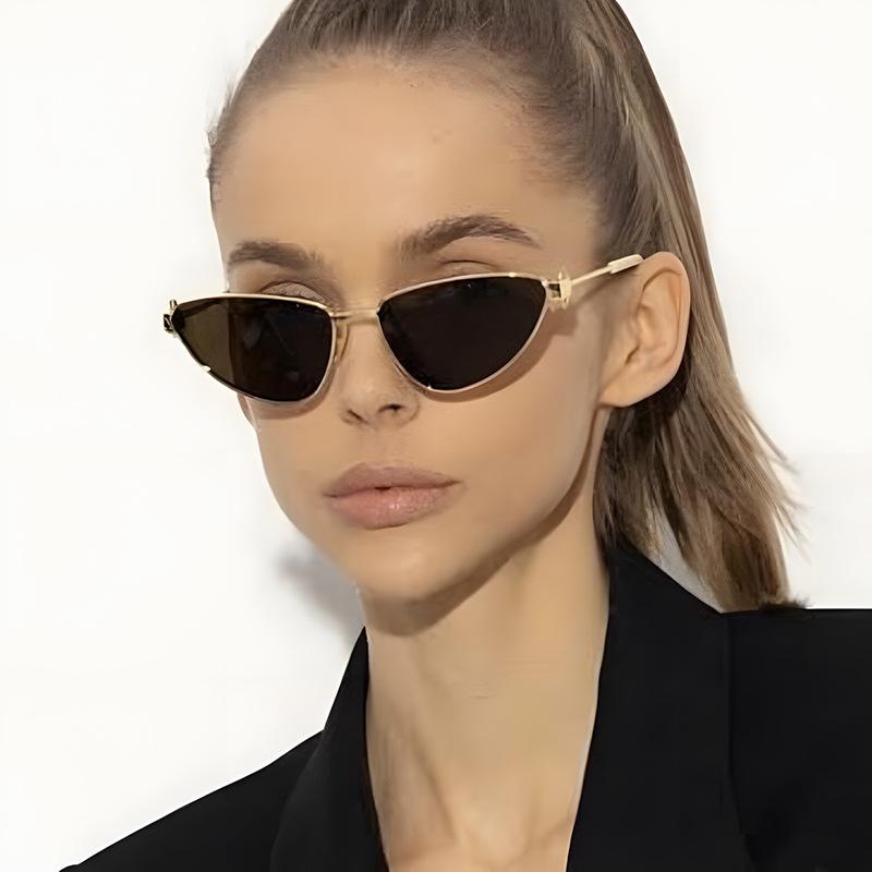 Sunglasses |  Womens Cat Eye Metal Coated Sunglasse Accessories black