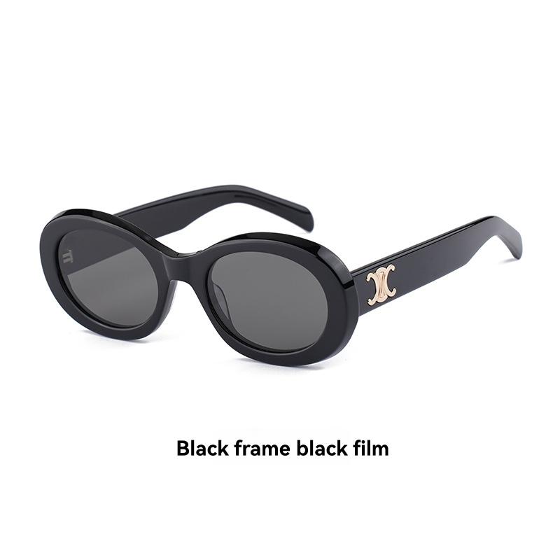 Sunglasses |  Womens Oval Triomphe Sunglasses Accessories black