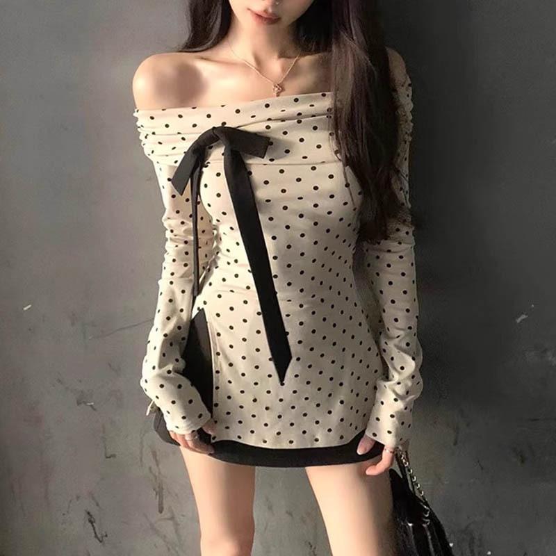 Tops & Shirts |  Womens Asymmetrical Polka Dot Top Clothing Tops & Shirts