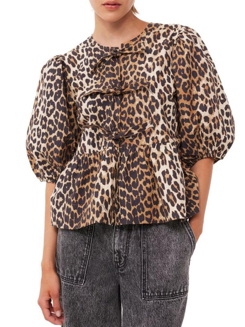 Tops & Shirts |  Womens Bead Leopard Top Clothing brown