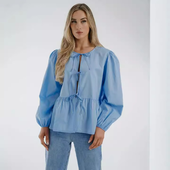 Tops & Shirts |  Womens Blue Recut Poplin Top Clothing blue