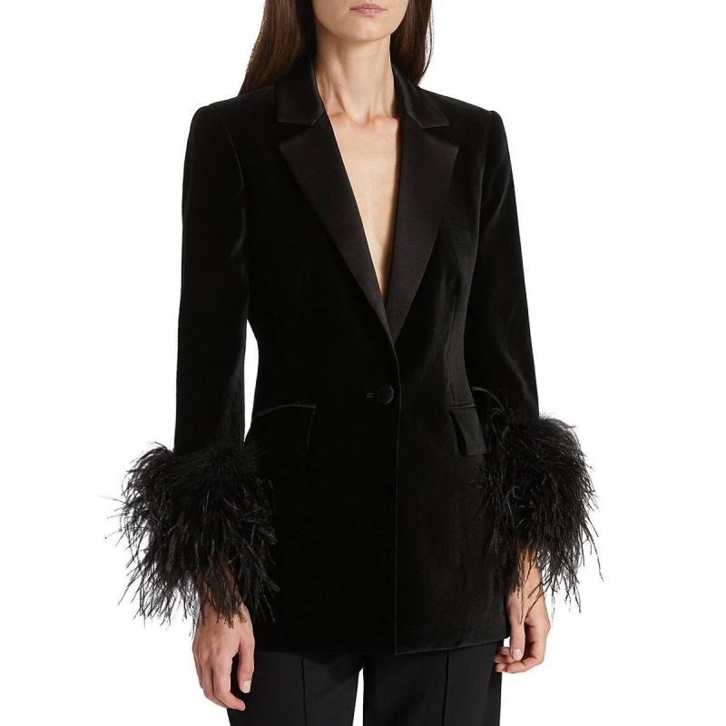 Tops & Shirts |  Womens Esme Black Feather Blazer Clothing black