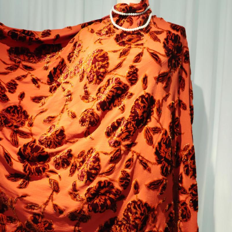 Tops & Shirts |  Womens Floral Stretch-Silk Satin Top Clothing orange