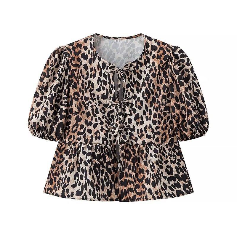 Tops & Shirts |  Womens Leopard-Jacquard Blouse Clothing multi