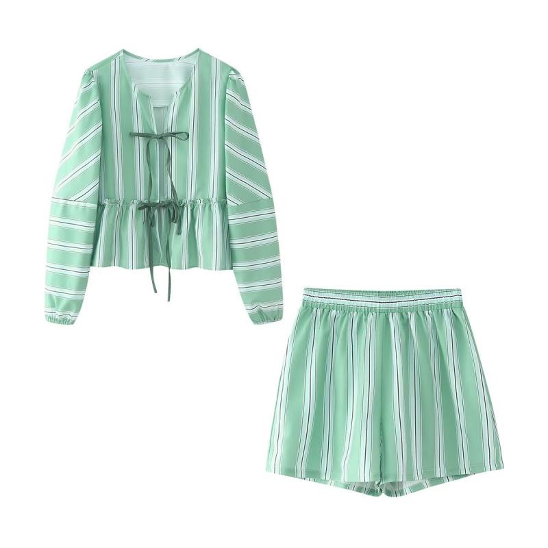 Tops & Shirts |  Womens The Striped Peplum Blouse Clothing green